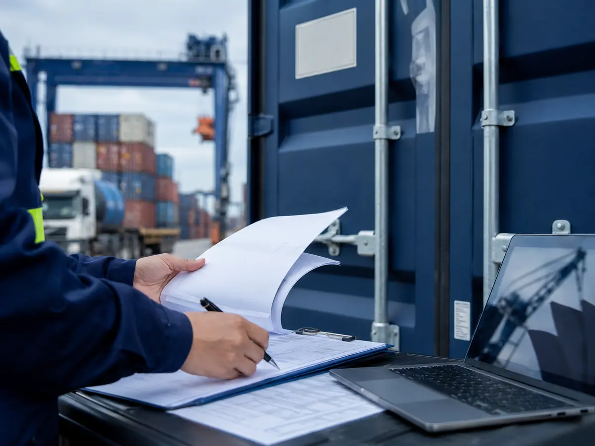Customs documentation coordination at a cargo terminal