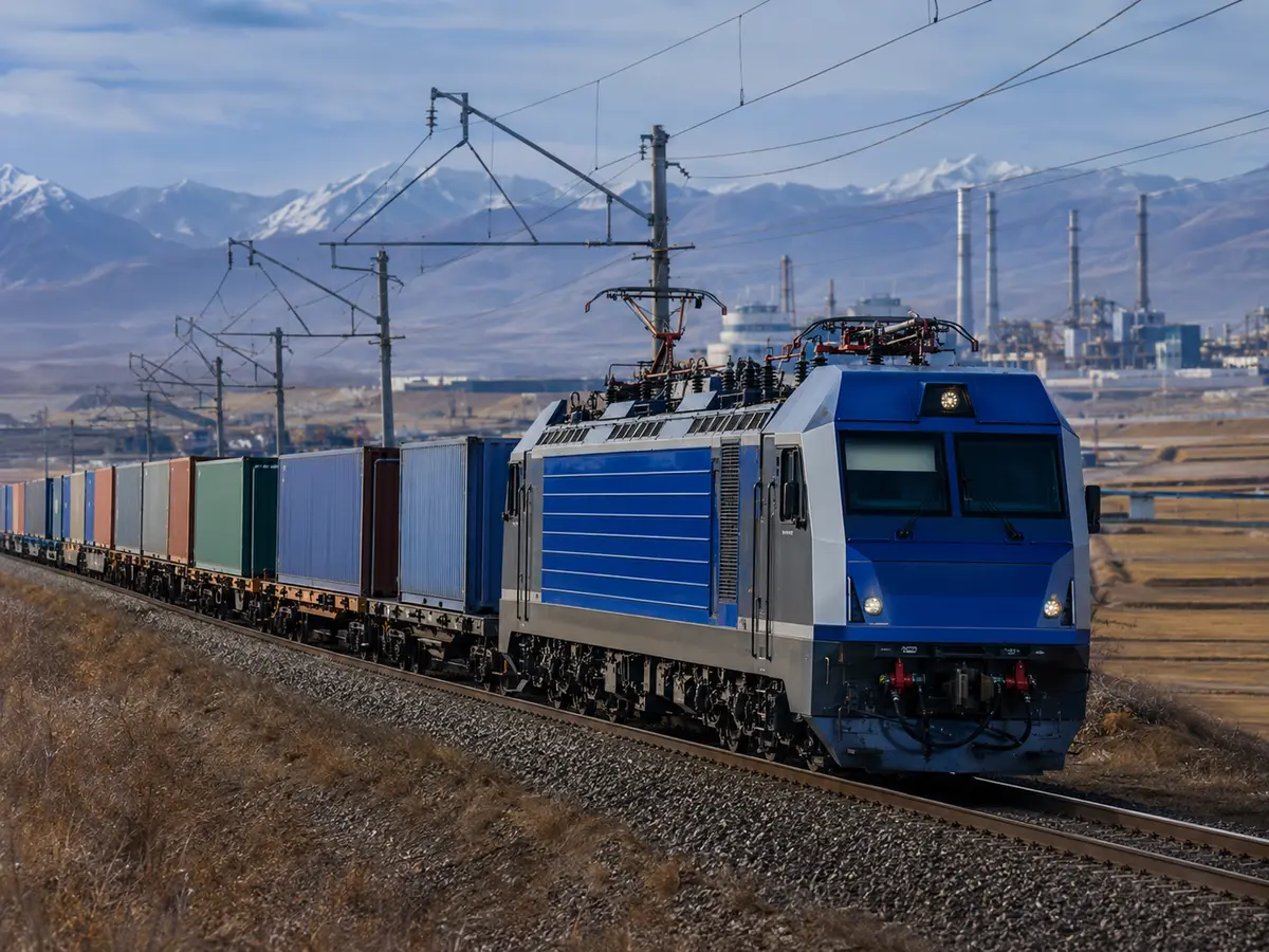 Container train for international rail freight
