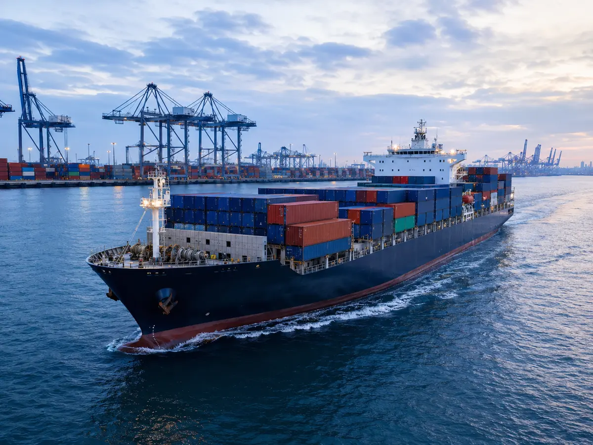 Container ship for international sea freight